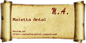 Maletta Antal névjegykártya